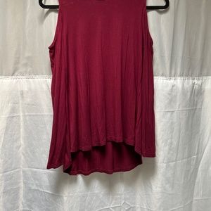 Maroon cold shoulder shirt